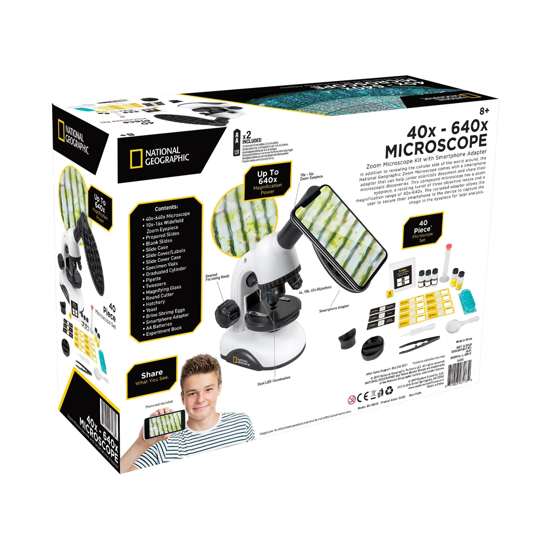 National Geographic 40x-640x Microscope/ SP Adapter 80-30640 - CoreScientifics-Telescopes, Sport Optics & More