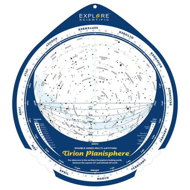 Tirion Double-Sided Multi-Latitude Planisphere-ES-TPS018 - CoreScientifics-Telescopes, Sport Optics & More